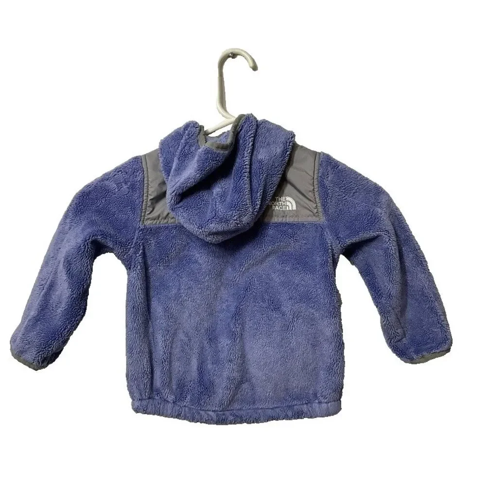 The North Face Infant Toddler Oso Fleece Hoodie Full Zip Purple Gray 18 - 24 M